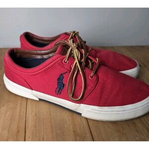 Polo Ralph Polo Faxon Deck Shoes Mens sz 9 All Leather Lacea Boat‎ Preppy Loafer
